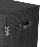 गैलरी व्यूवर में इमेज लोड करें, Detec™ Leather Trunk Bar Cabinet on Wheels in Black Colour
