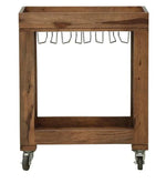 Load image into Gallery viewer, Detec™ Solid Wood Bar Trolley In Rustic Teak Finish
