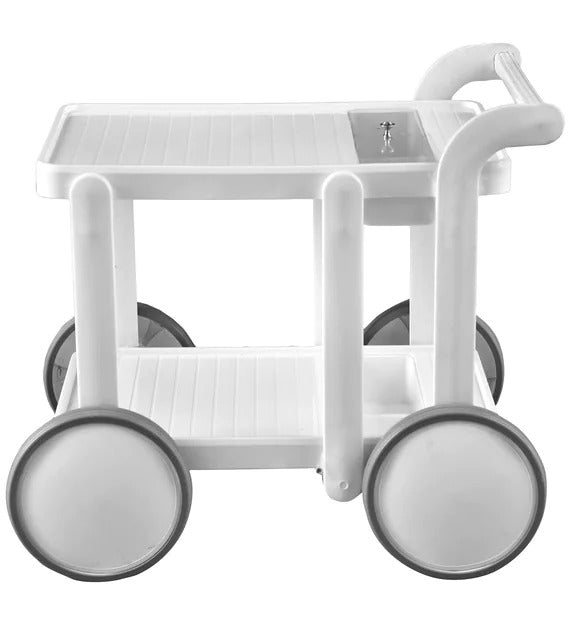 Detec™ Luxury Service cum Bar Trolley in White Color