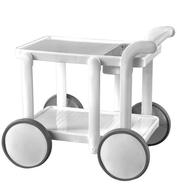 Detec™ Luxury Service cum Bar Trolley in White Color