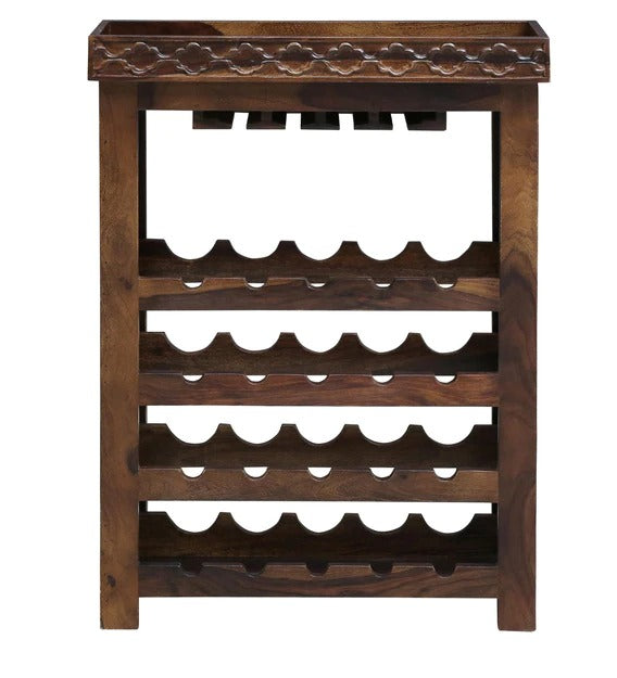 Detec™ Solid Wood Wine Rack In Provincial Teak Finish