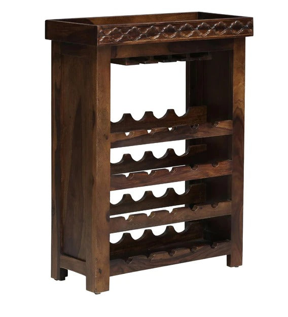 Detec™ Solid Wood Wine Rack In Provincial Teak Finish