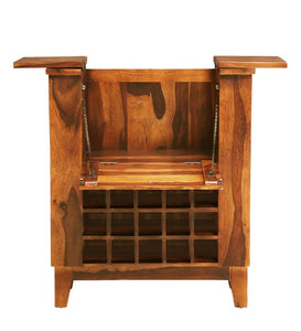 Detec™ Solid Wood Wine Rack In Rustic Teak Finish