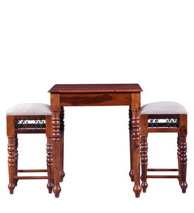 Detec™ Solid Wood Bar Table Set In Honey Oak Finish