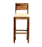 Load image into Gallery viewer, Detec™ Solid Wood Bar Chair In Rustic Teak Finish
