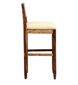 Detec™ Solid Wood Bar Chair In Rustic Teak Finish