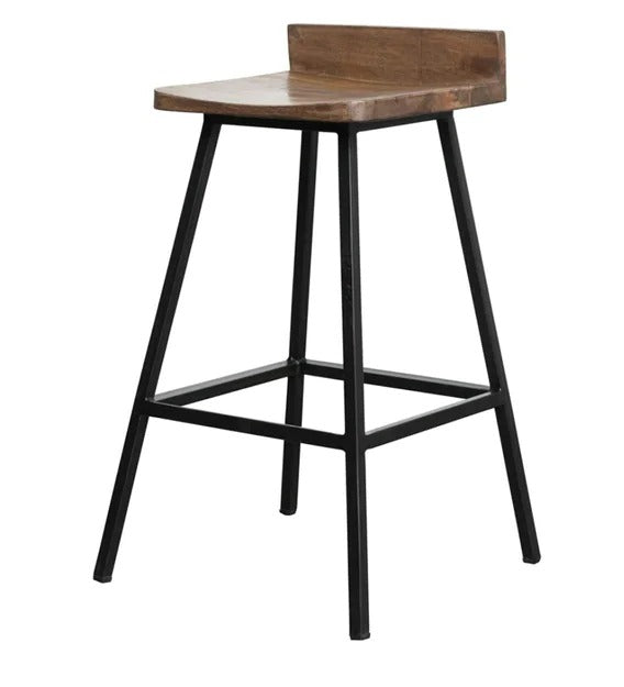 Detec™ Bar Stool in Black Colour With Rose Wood Material