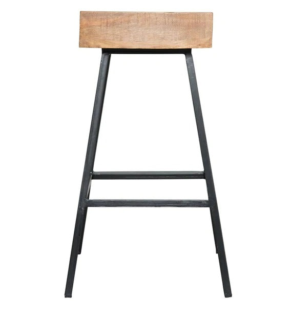 Detec™ Bar Stool in Black Colour With Rose Wood Material