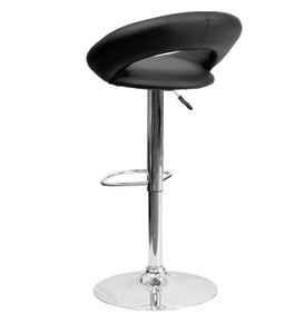 Detec™ Leatherette Material Bar Chair in Black Colour