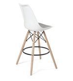 Load image into Gallery viewer, Detec™ Classic Full Back Bar Stool with Backrest in White &amp; Grey Colour
