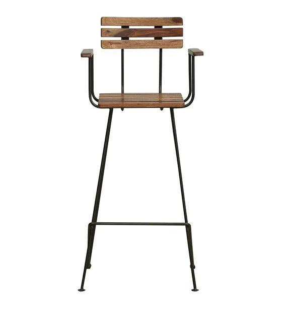 Detec™ Solid Wood Bar Stool In Natural Sheesham Finish