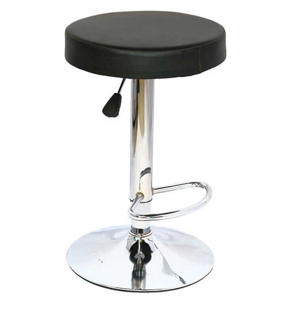 Detec™ Backless Bar Stool in Black Colour Metal Material For Living Room