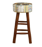 Load image into Gallery viewer, Detec™ Bar Stool With Upholstery In Honey Oak Finish
