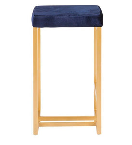 Detec™ Bar stool in Blue Colour With Golden finsih