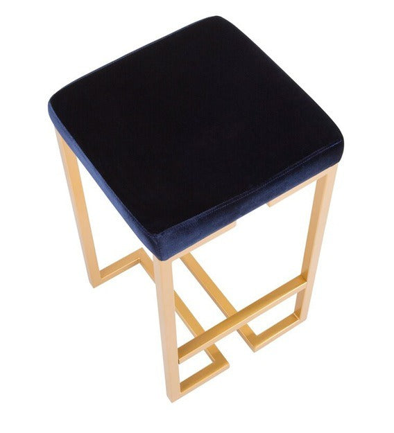 Detec™ Bar stool in Blue Colour With Golden finsih