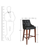गैलरी व्यूवर में इमेज लोड करें, Detec™ Bar Chair With White Button In Black Colour
