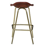 Load image into Gallery viewer, Detec™ Leather Bar Stool In Gold Finish
