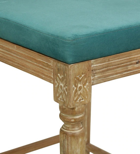 Detec™ Solid Wood Bar Stool In Blue Colour