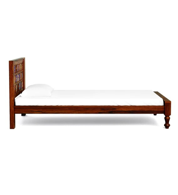 Detec™ Solid Wood Single Bed In Honey Oak Finish