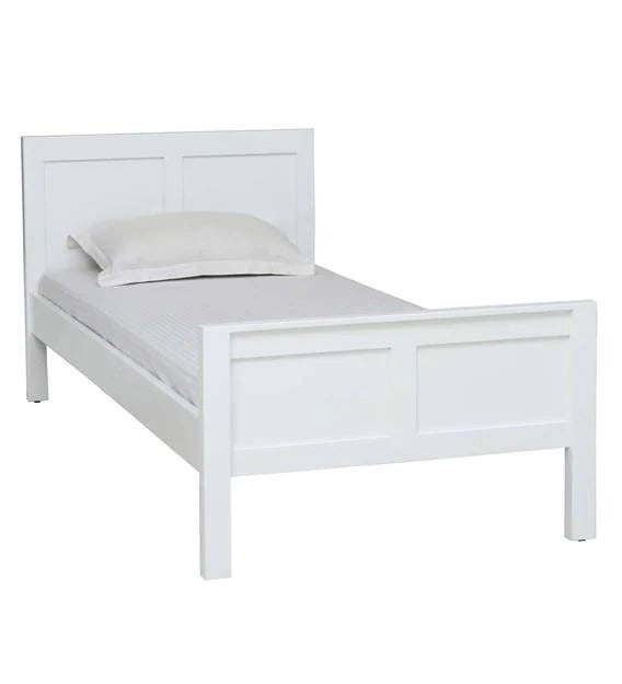 Detec™ Solid Wood Single Bed in White Finish