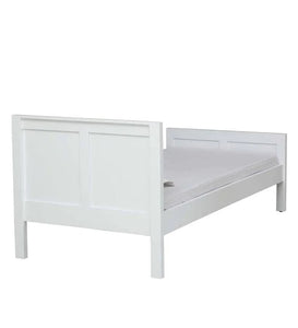 Detec™ Solid Wood Single Bed in White Finish