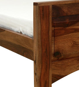Detec™ Solid Wood Single Bed Without Storage In Rustic Teak Finish