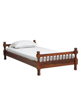 Detec™ Solid Wood Single Bed In Honey Oak Finish