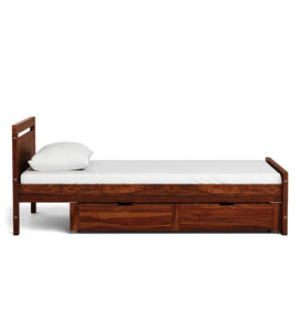 Detec™ Solid Wood Single Bed with Storage in Provincial Teak Finish