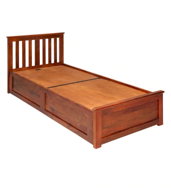 Detec™ Single Bed With Storage in Honey Finish