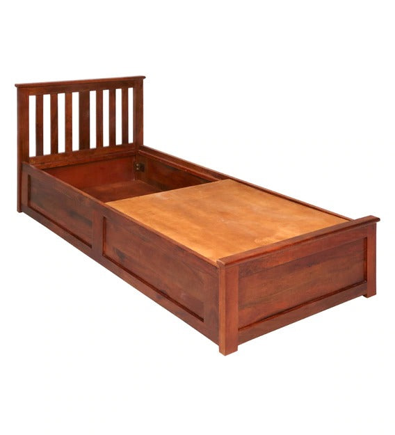 Detec™ Single Bed With Storage in Honey Finish