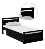 Load image into Gallery viewer, Detec™ Solid Wood Single Bed with Storage in Warm Chestnut Finish
