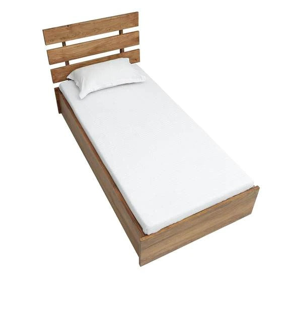 Detec™ Solid Wood Single Bed with Box Storage in Acacia Natural Finish