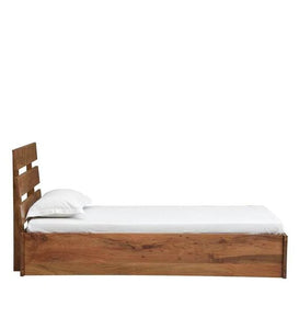 Detec™ Solid Wood Single Bed with Box Storage in Acacia Natural Finish