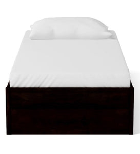 Detec™ Solid Wood Single Bed with Storage in Warm Chestnut Finish