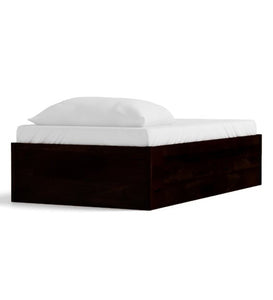 Detec™ Solid Wood Single Bed with Storage in Warm Chestnut Finish