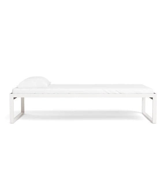 Detec™ Single Bed in Off White & Brown Finish