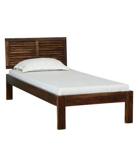 Detec™ Solid Wood Single Bed In Provincial Teak Finish Without Storage For Bedroom