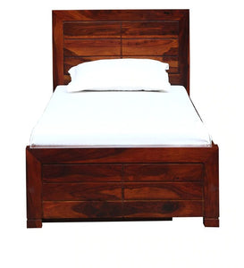 Detec™ Stylish And Modern Solid Wood Single Bed with Storage