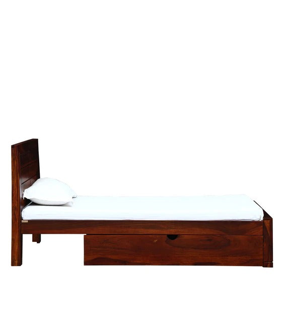 Detec™ Stylish And Modern Solid Wood Single Bed with Storage