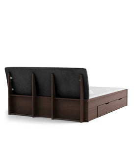 Detec™ Queen Size Upholstered Bed with Storage in Wenge Finish