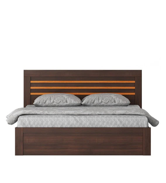 Detec™ Queen Size Bed with Storage in Regato Walnut Colour
