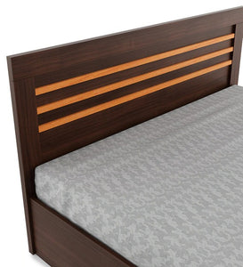 Detec™ Queen Size Bed with Storage in Regato Walnut Colour