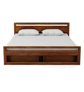 Detec™  Solid Wood Queen Size Bed with Storage Sheesham Wood Material