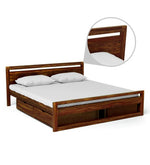 गैलरी व्यूवर में इमेज लोड करें, Detec™  Solid Wood Queen Size Bed with Storage Sheesham Wood Material
