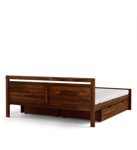 Detec™  Solid Wood Queen Size Bed with Storage Sheesham Wood Material