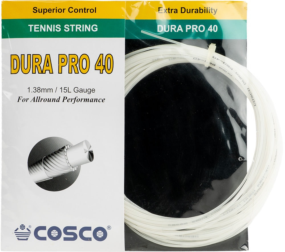 Detec™Cosco Dura Pro 40 रैकेट स्ट्रिंग्स (2 पीस का सेट)