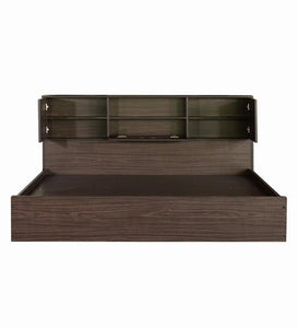 Detec™ Blackline Queen Size Bed with Storage in Walnut Finish