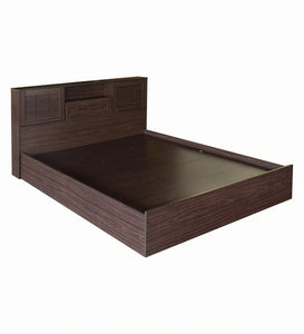 Detec™ Blackline Queen Size Bed with Storage in Walnut Finish