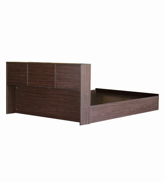 Detec™ Blackline Queen Size Bed with Storage in Walnut Finish