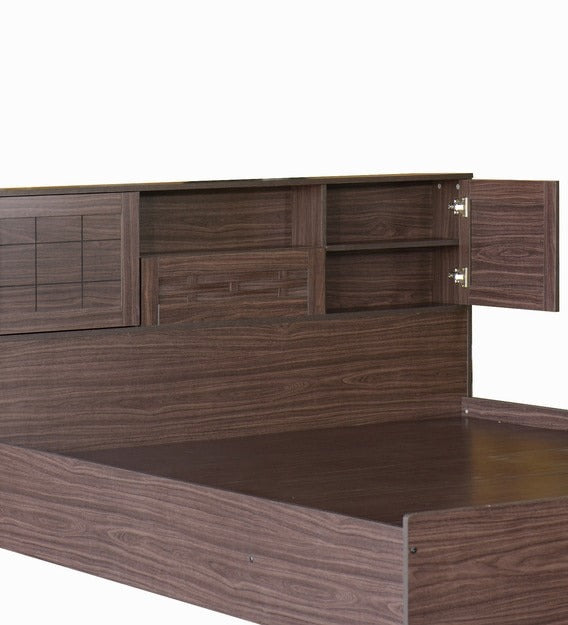 Detec™ Blackline Queen Size Bed with Storage in Walnut Finish